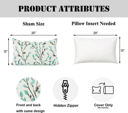 YOUR SMILE Classical Embroidery Jacquard Green Square Decorative Throw Pillow Case Cushion