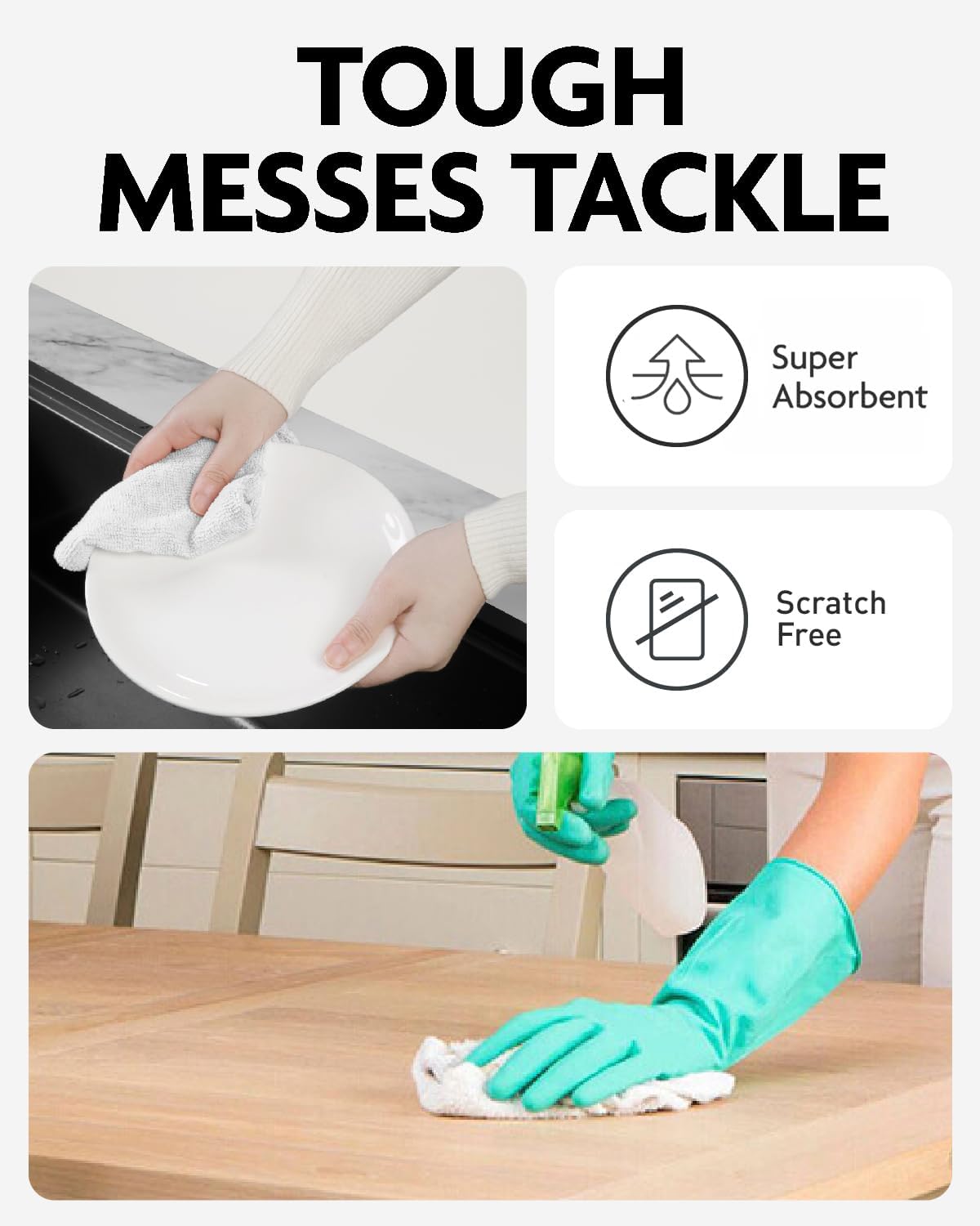 Fantasticlean Microfiber Cleaning Cloth Roll -75 Pack, Tear Away Microfiber Towels, 12" x 12"