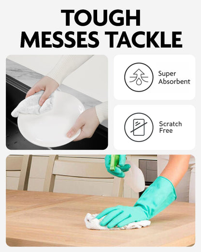 Fantasticlean Microfiber Cleaning Cloth Roll -90 Pack, Tear Away Microfiber Towels, 12" x 12"