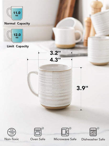 LE TAUCI Coffee Mugs 12 oz, Ceramic Mug Set, Housewarming Wedding Present, Coffee Cups for Latte