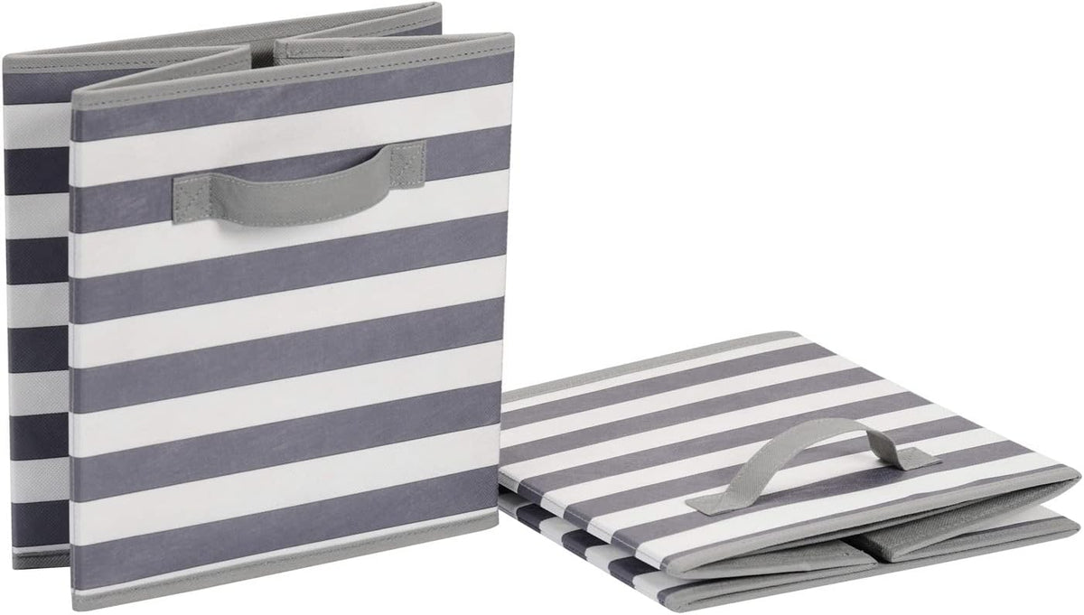 Amazon Basics Cube Organizer Storage Bins Handles, Collapsible Fabric, Pack of 6, 13"x13"x13"