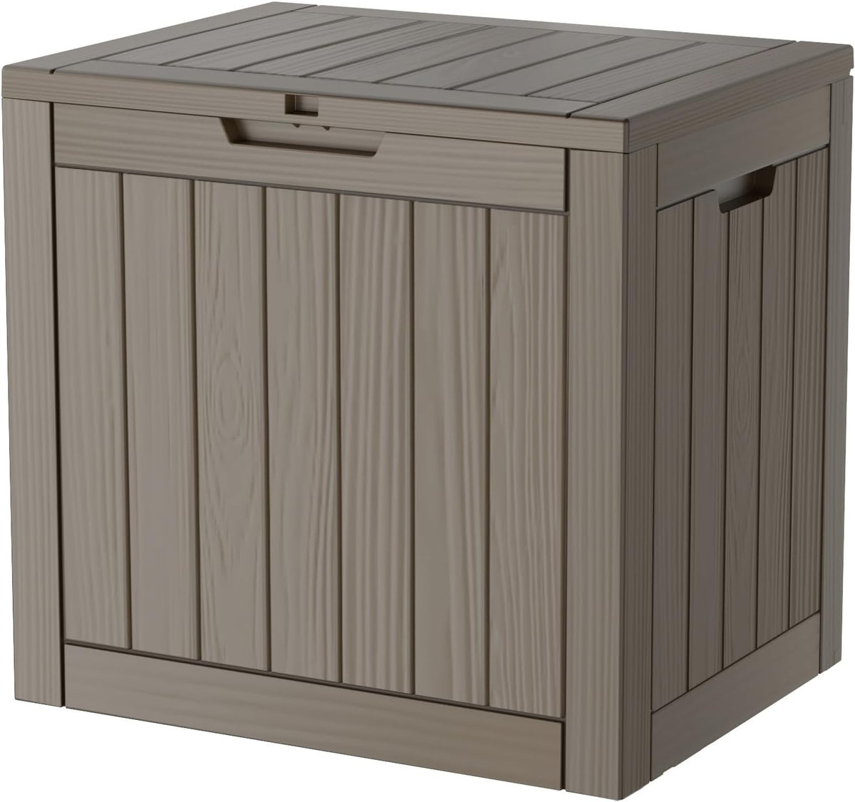 35 Gallon Lockable Resin Deck Box, Waterproof & UV-Resistant Outdoor Storage Box for Outdoor
