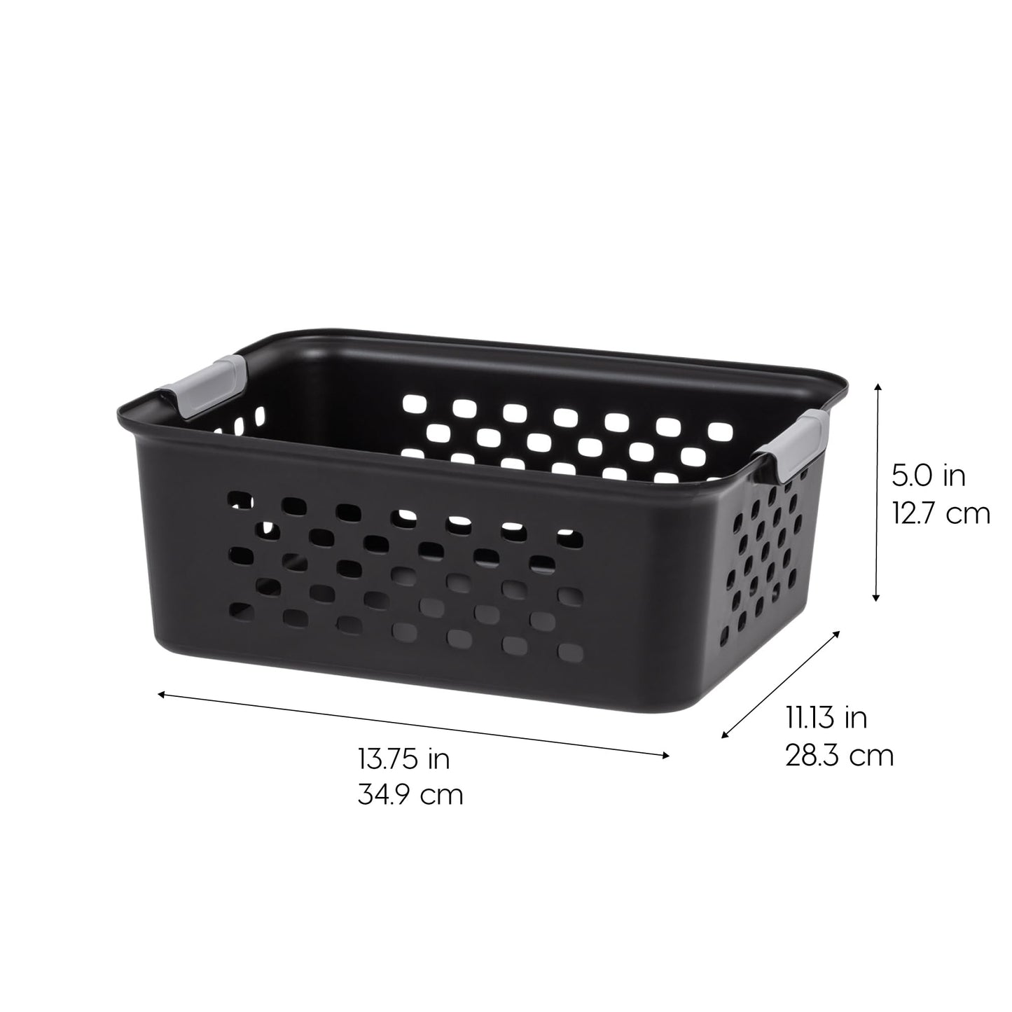 IRIS USA 6-Pack, Small Plastic Storage Basket, Black