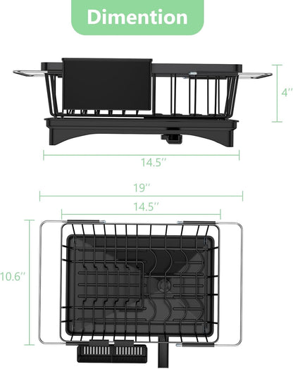 LEMIKKLE Roll Up Dish Drying Rack, Over The Sink Dish Drainer Rack, Foldable Sink Drying Rack
