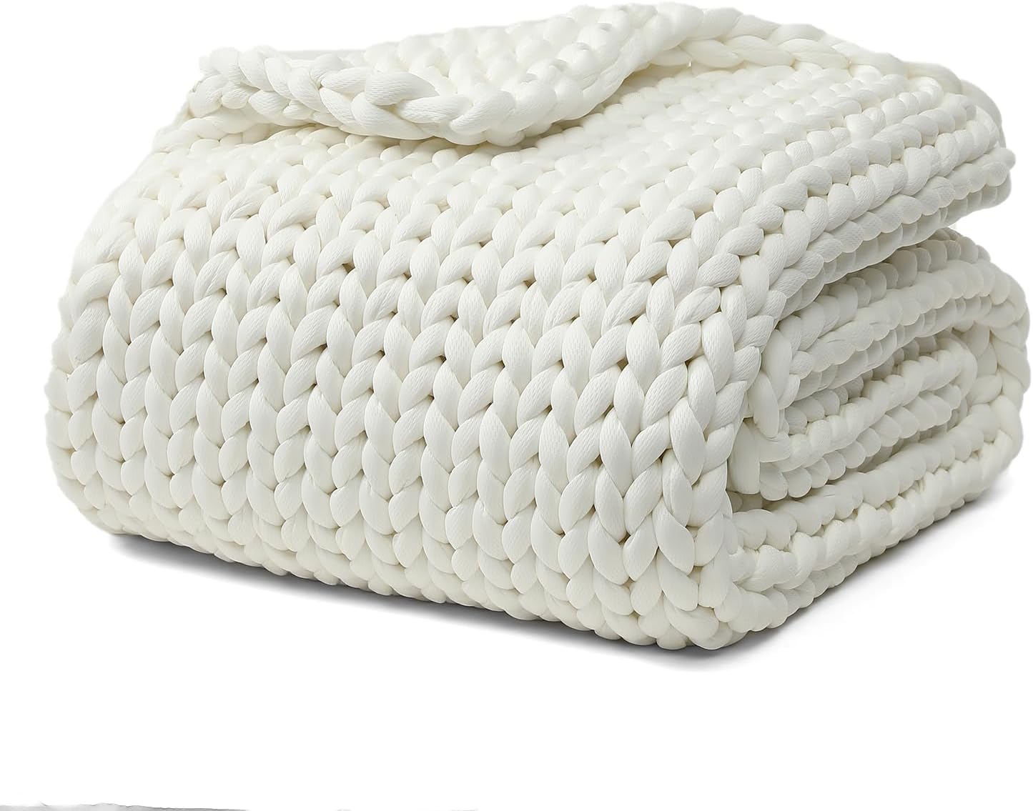 YnM Cooling Chunky Throw Blanket, Medium-Weight, Hand Knitted, Skin Friendly, Ventilated and
