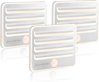 EverBrite Motion Sensor Night Lights, LED Soft Warm Light, Battery Powered Auto Stick-On Night