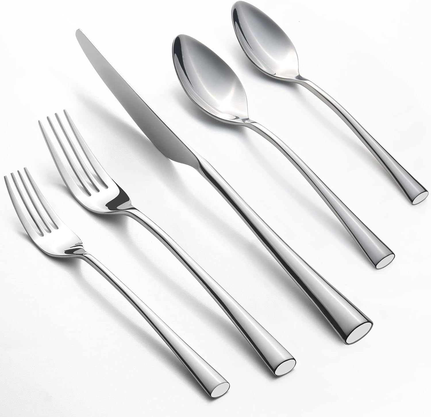 Alata Bailey 20-Piece Forged Silverware Set Stainless Steel Flatware Set,Service for 4,Mirror