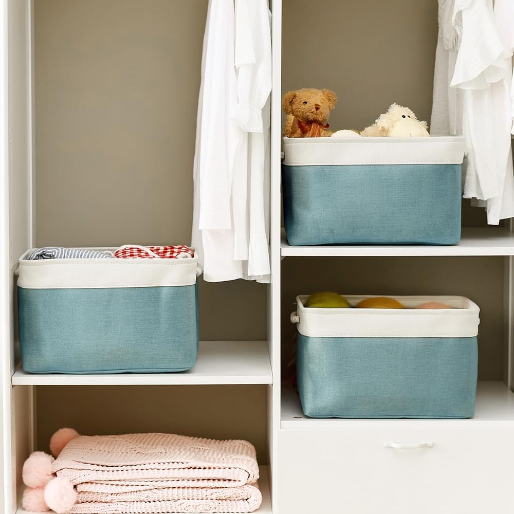 TcaFmac Organization and Storage Basket for Organizing - 16x12x12 inch Large 2 Pack Fabric Storage