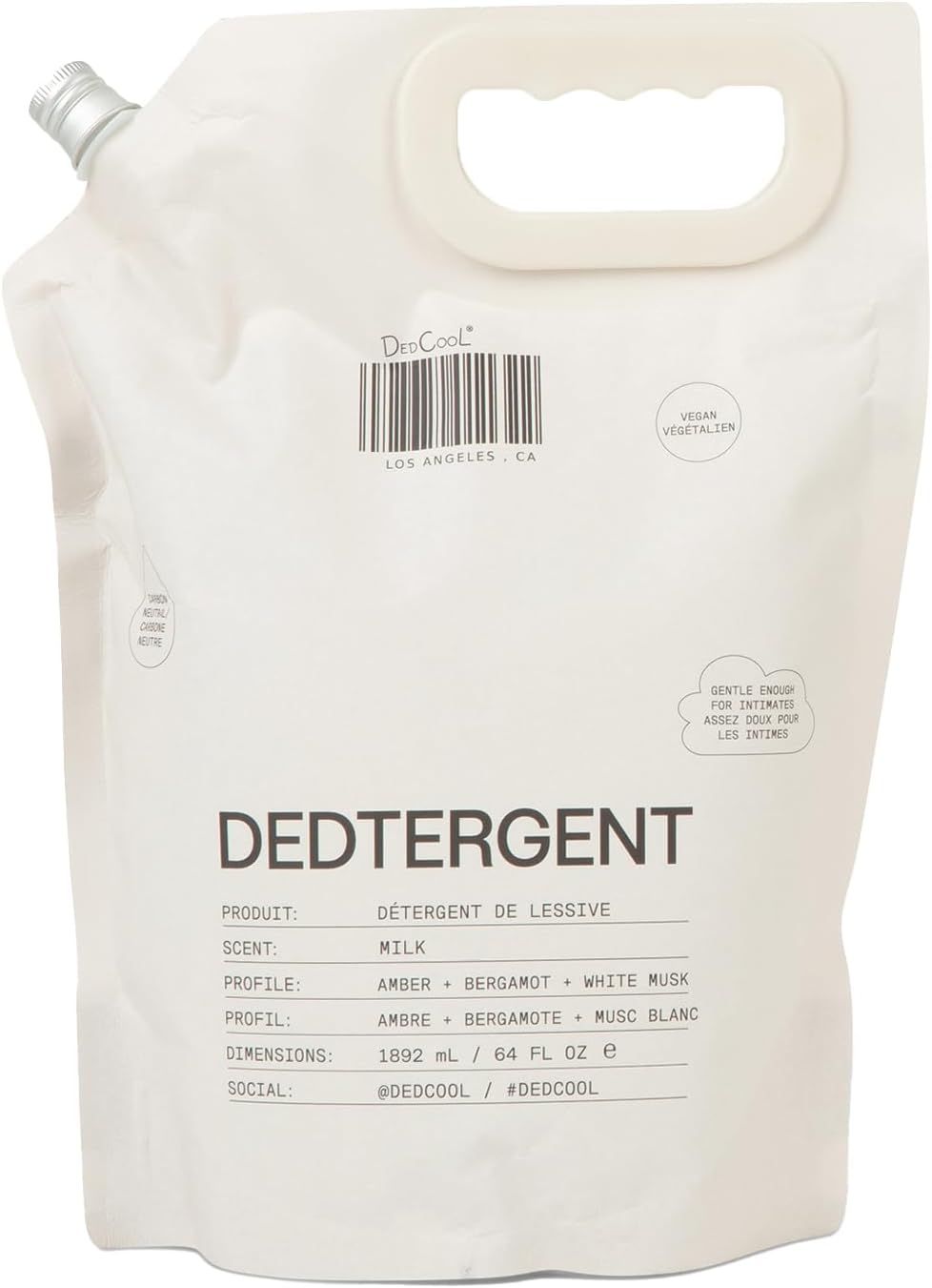 DedCool Liquid Laundry Dedtergent (Milk Refill 64 fl oz) Luxurious Fragrance, Scented, Removes