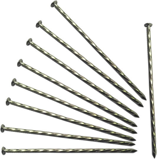 Camping Stakes Tent Pegs 9 Pack 8" Galvanized Non-Rust Metal Edging Spike, Garden Spiral Landscape