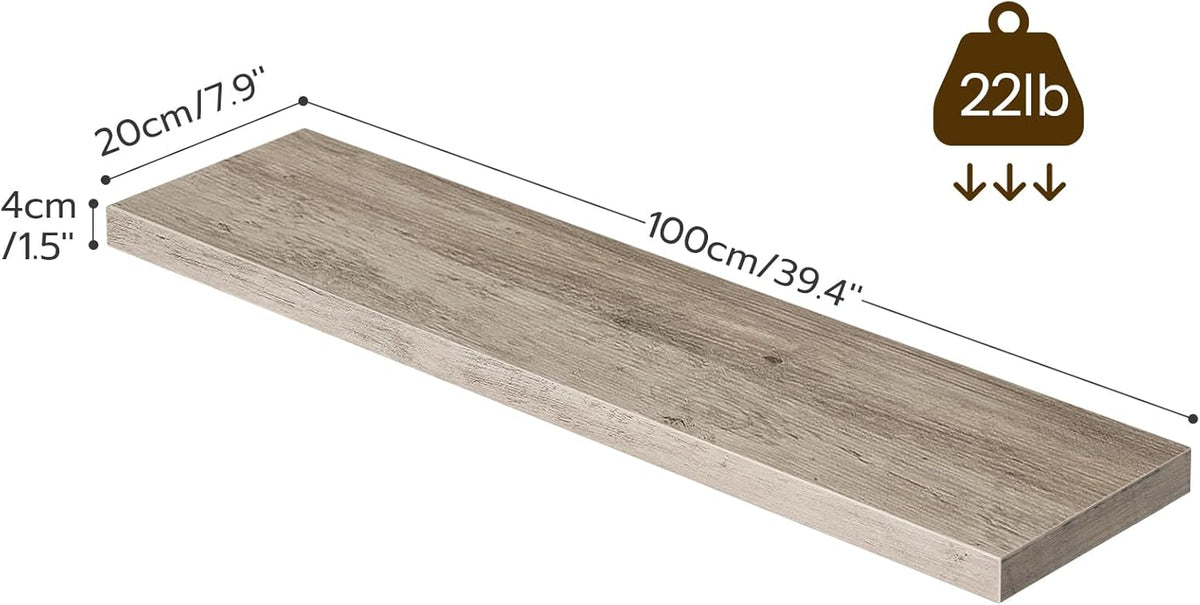 HOOBRO Floating Shelves for Wall, Wall Mounted Shelf Set of 2, 39.4" Hanging Shelf with Invisible