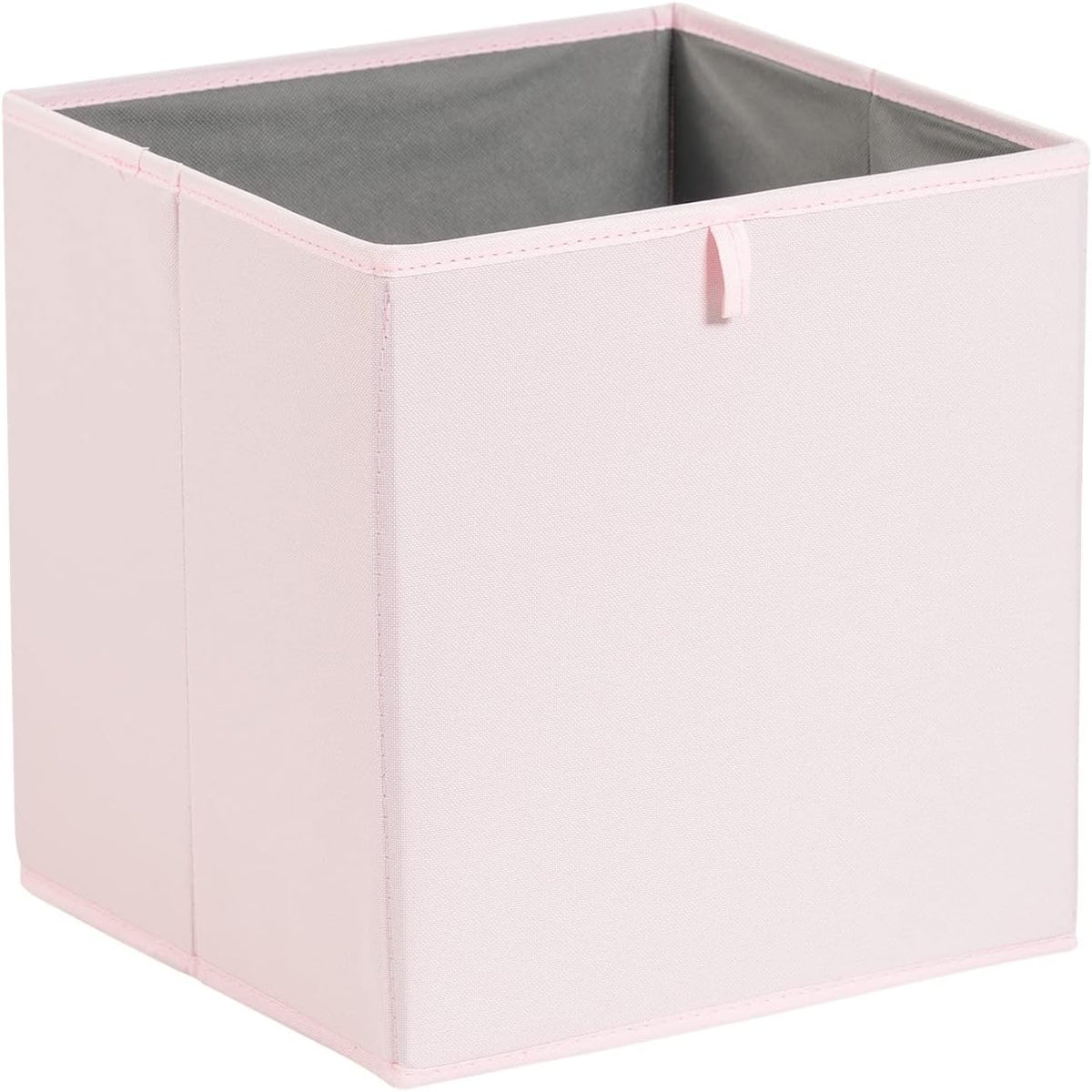Amazon Basics Cube Organizer Bins, Collapsible Storage Baskets for Shelves, Peony Pink, Pack of 6