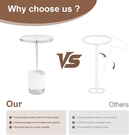 Acrylic End Table, Modern Minimalist Acrylic Side Tables, Clear Side Table for Living Room