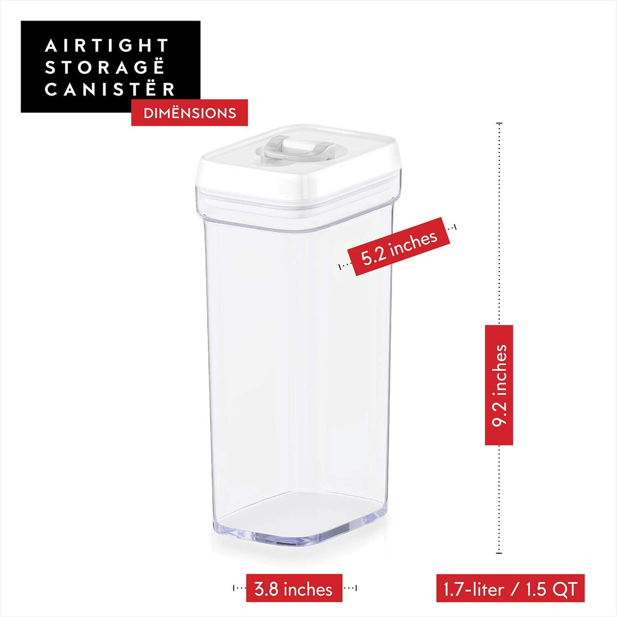 DWËLLZA KITCHEN Airtight Food Storage Containers – 4 Piece set Air Tight Pantry Storage Containers