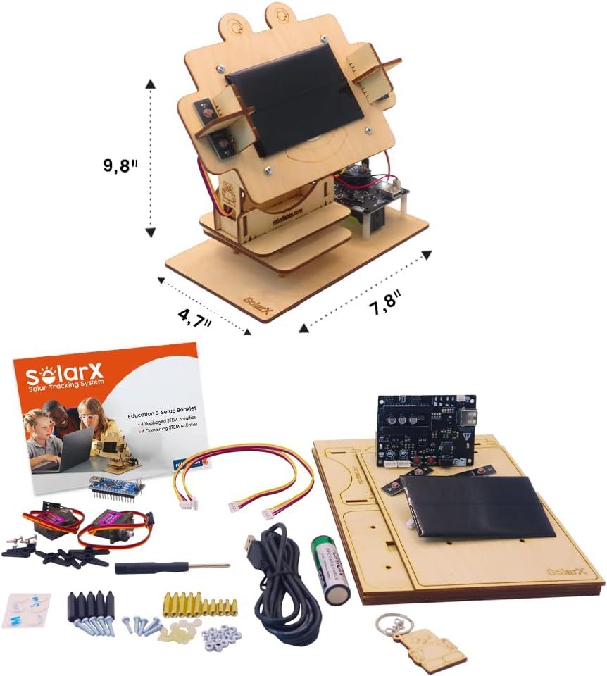SolarX V2: Sun-Tracking Solar Panel DIY Kit with Arduino Nano, Solar Sun Tracker Sytem with