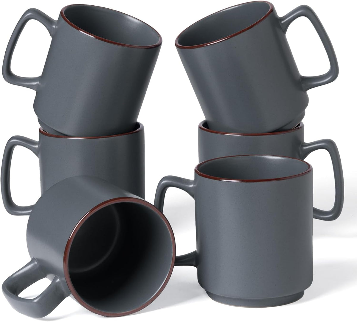 famiware Coffee Mugs Set of 6, Nebula 14oz Coffee Mugs, Ceramic Cup Set with Handle for Latte, Tea