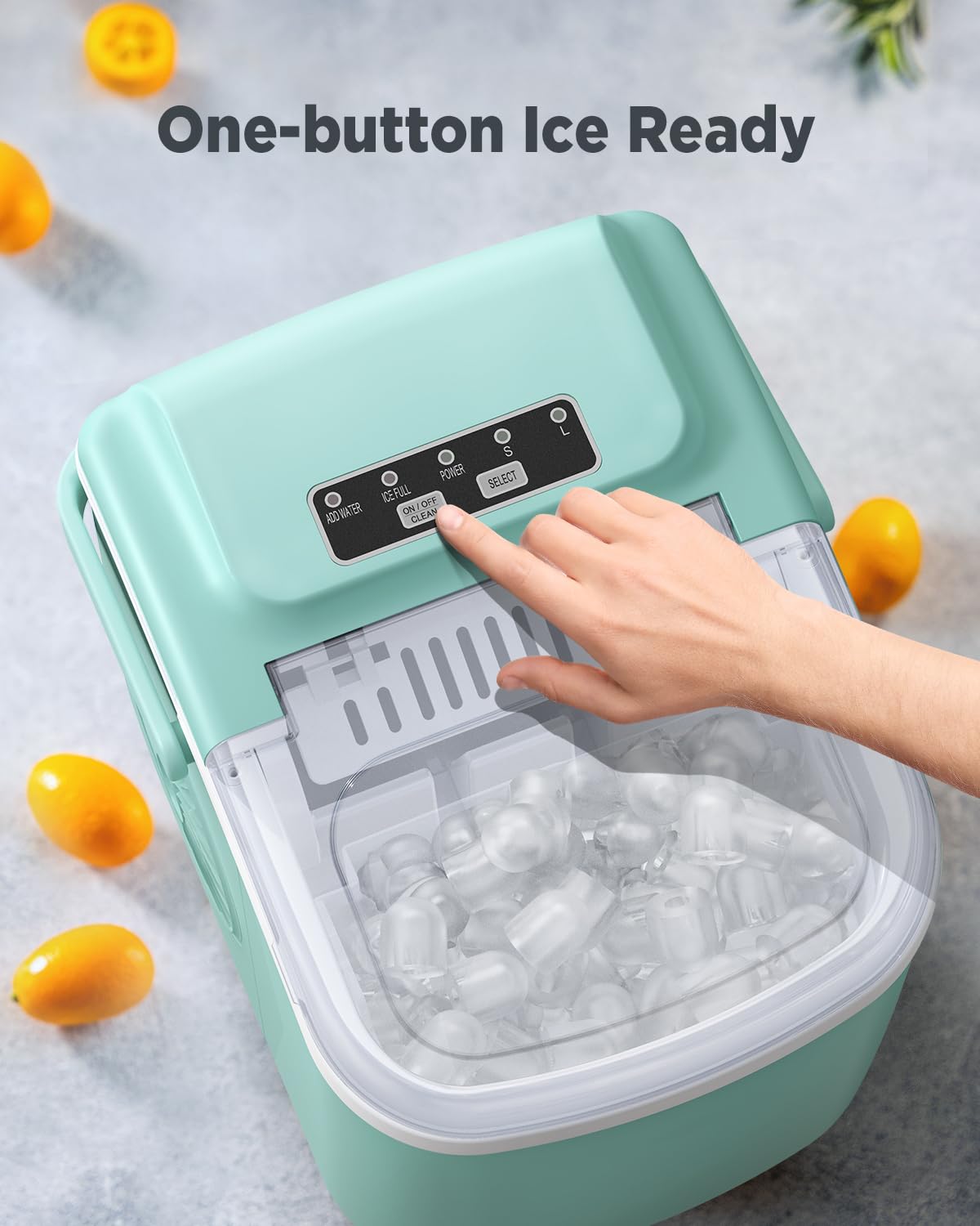 Silonn Countertop Ice Maker, 9 Cubes Ready in 6 Mins, 26lbs in 24Hrs, Self-Cleaning Ice Machine