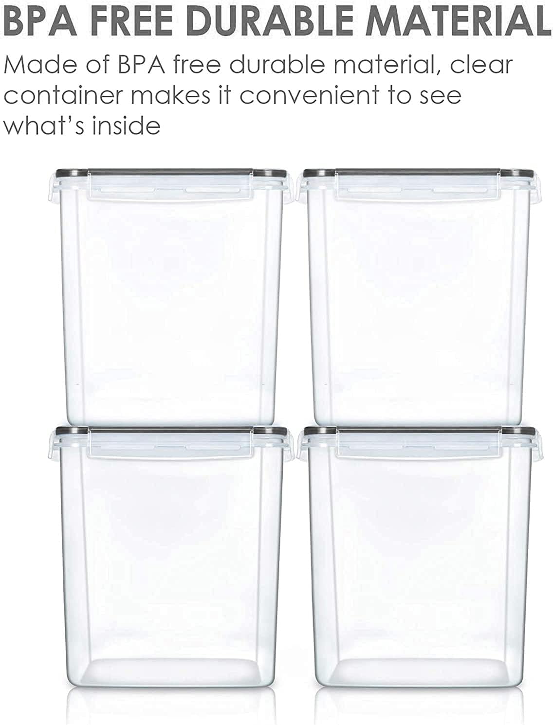 Vtopmart Food Storage Containers 2.5L / 84.5oz, 4 Pieces BPA Free Plastic Airtight Canister for