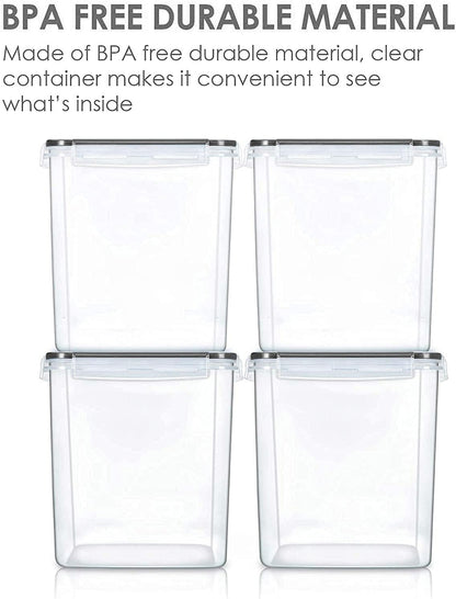 Vtopmart Food Storage Containers 2.5L / 84.5oz, 4 Pieces BPA Free Plastic Airtight Canister for
