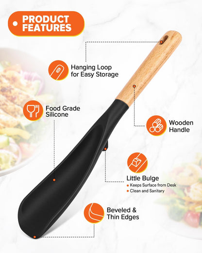 Cooking Spoon and Scraper for Nonstick Cookwares, Great for Cooking and Serving Durable BPA-Free