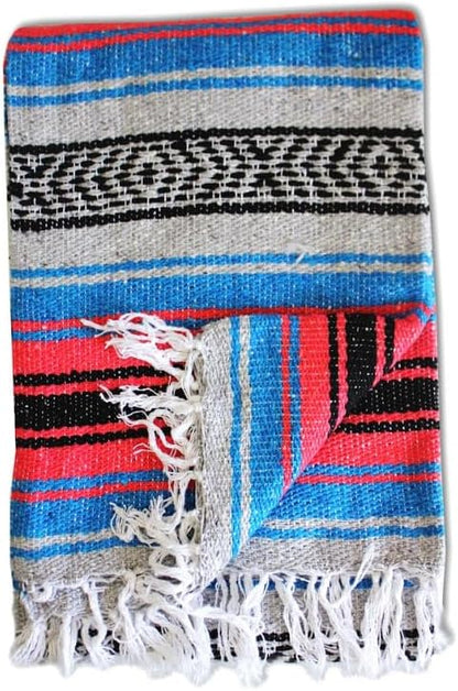 Del Mex Classic Mexican Blanket, Large Authentic Woven Falsa Throw (70"x50"), Artisan Southwest