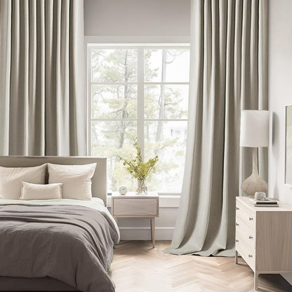 MIULEE Stone Back Tab Blackout Curtains 63 Inch Length 2 Panels Set for Living Room Bedroom