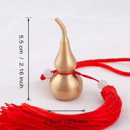 Feng Shui Hanging Ornaments Decor,Wu Lou Golden Gourd,with Red Luck Strip Tassel Treasure for Ideal
