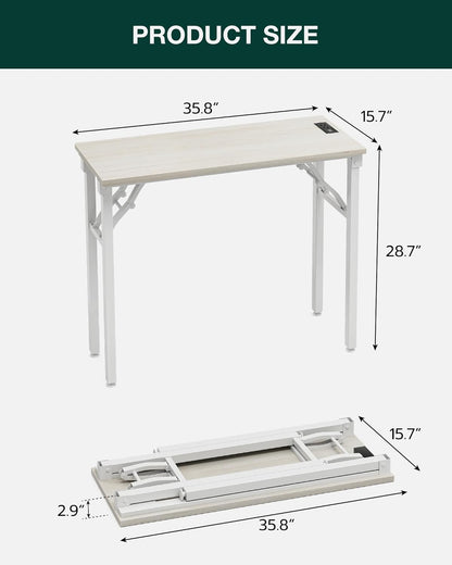 Frylr Small Folding Computer Desk – 35.8 Inch Portable Table for Craft and Study, Lightweight Desk
