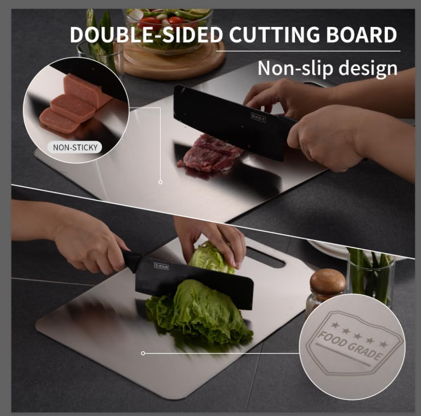 Katuchef Titanium Cutting Board 2025 New Upgrade Pure Titanium Cutting Boards for Kitchen Double