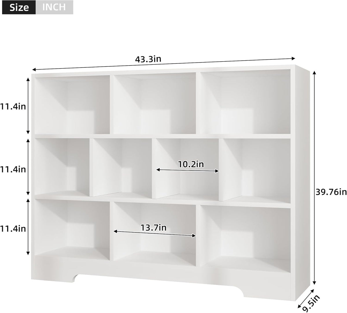 Book Shelf Set of 2, 10 Cubes Storage Organizer, 3-Tier Open Shelf Wooden Bookcase, Freestanding