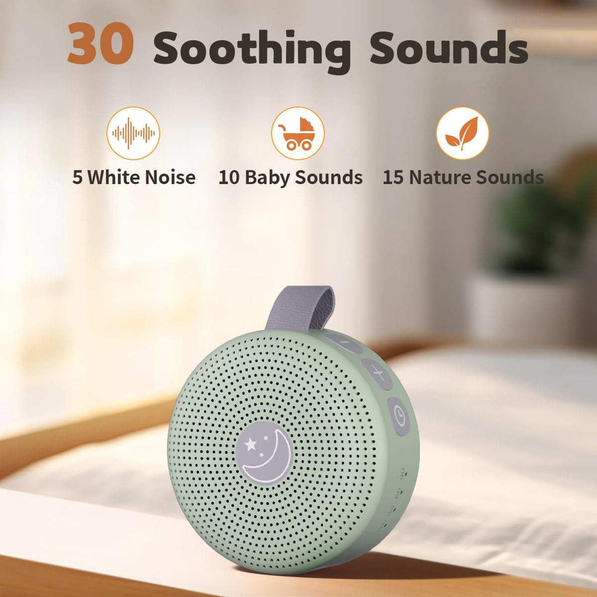 Sound Machine Mini Portable Baby White Noise Machine with 30 Soothing Sounds for Kids Adults