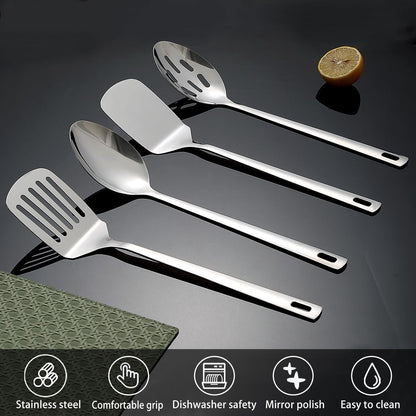 Homquen Stainless Steel Kitchen Utensils Set 4pcs, Cooking Utensils Set, Kitchen Tools Spatulas