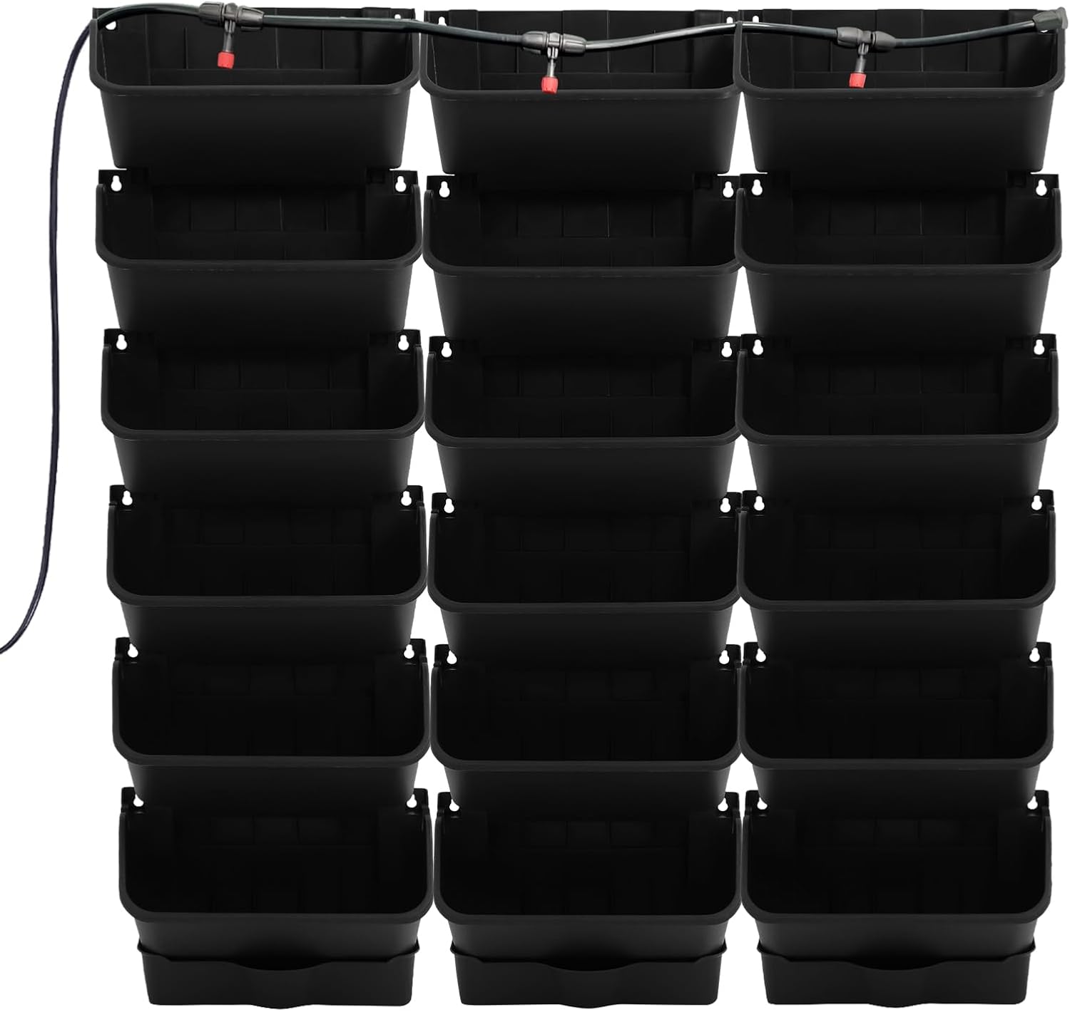 18 Pots Self-Watering Wall-Mounted Planter, 39.4”L x 39.4”H Vertical Wall Planter Self Watering