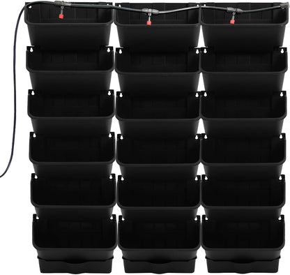 18 Pots Self-Watering Wall-Mounted Planter, 39.4”L x 39.4”H Vertical Wall Planter Self Watering