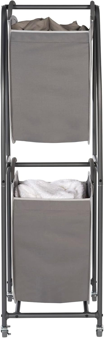 Neatfreak - 2 Tier Laundry Sorter - Laundry Hamper With Wheels & 2 x Laundry Basket Tote Bags For