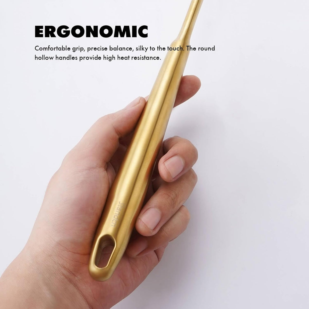 Gold Kitchen Utensils Set, 12 PCS Brass Matte Serving Utensils, 18/10 Stainless Steel All Metal