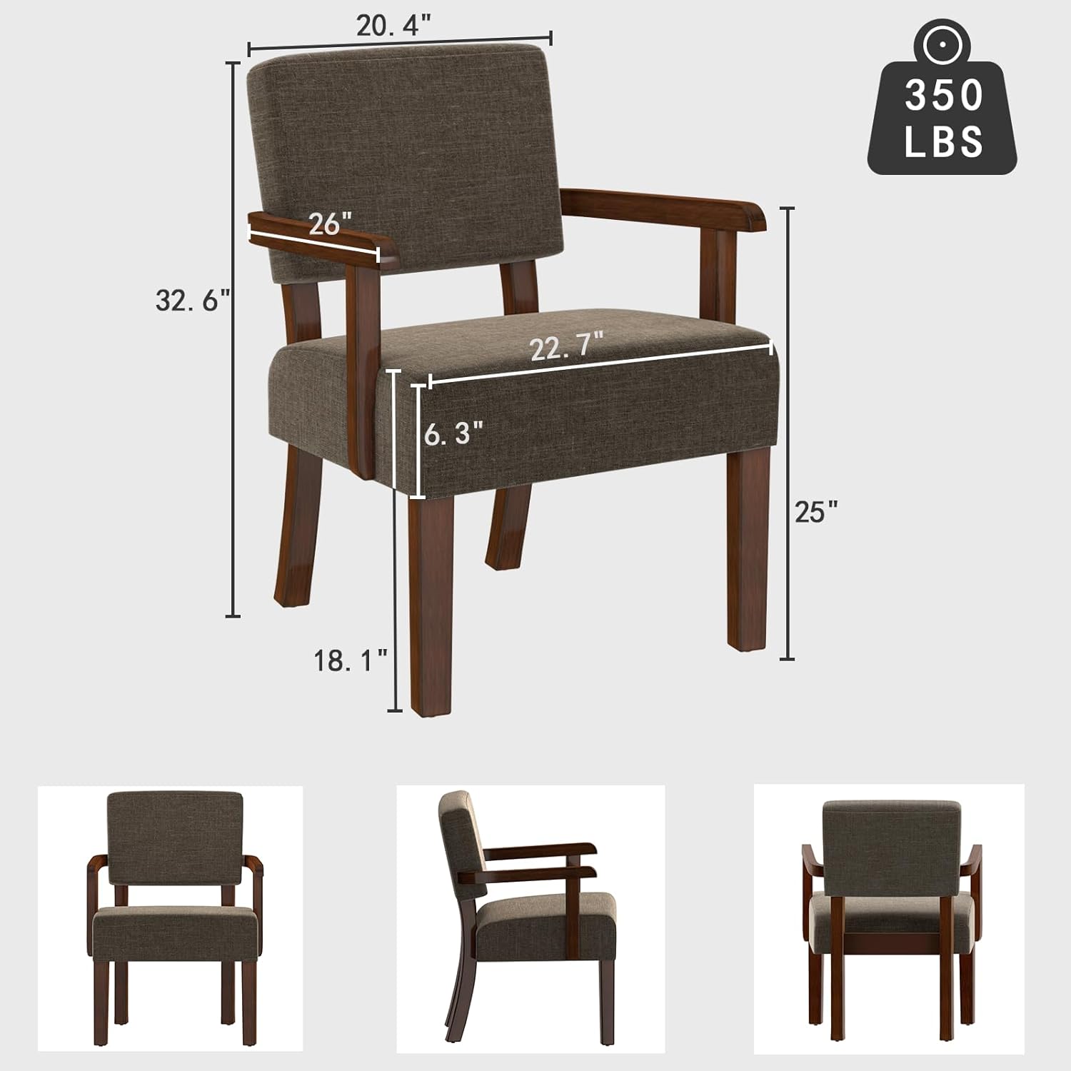 Accent Chair, Living Room Chairs Oversized with Soft Seat and Armrests for Dinning Bedroom Reading