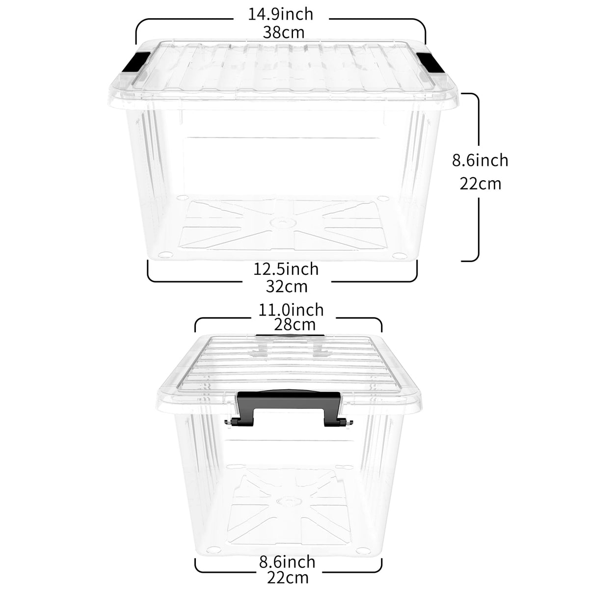 Cetomo 18Qt*6 Plastic Storage Bins, Storage Box, 6 Pack, Organizing Container with Durable Lids and