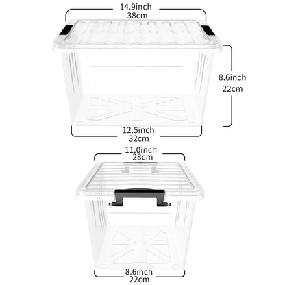 Cetomo 18Qt*6 Plastic Storage Bins, Storage Box, 6 Pack, Organizing Container with Durable Lids and