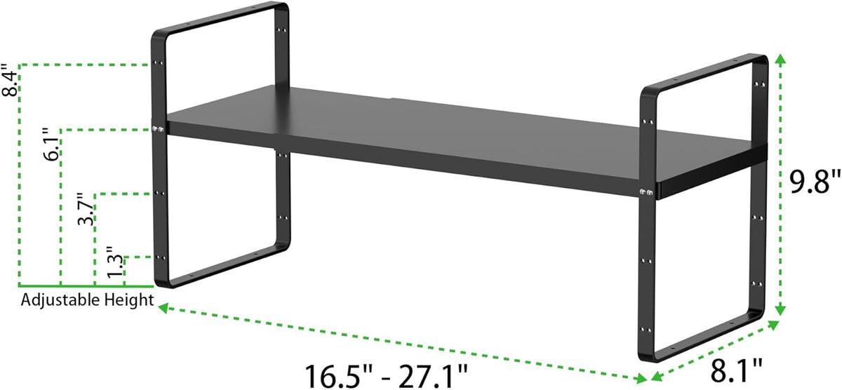 Expandable Cabinet Storage Shelf Stackable Organizer Rack for Kitchen Bathroom Pantry Spice