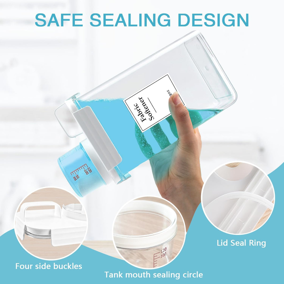 2 Pack Laundry Detergent Dispenser, 78oz Detergent Dispenser, Refluxable Laundry Detergent