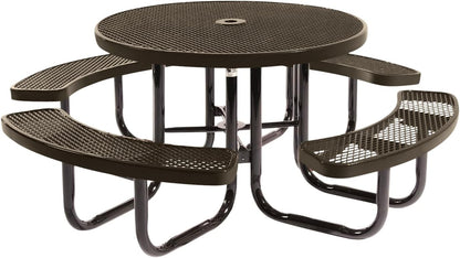 Coated Outdoor Furniture Heavy-Duty Portable Outdoor Picnic Table with Umbrella Hole, Expanded