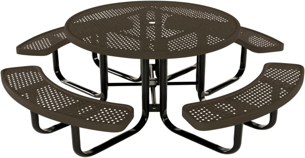 Coated Outdoor Furniture Heavy-Duty Portable Outdoor Kids Table with Umbrella Hole, Punched Steel