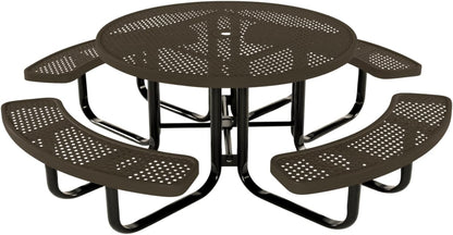 Coated Outdoor Furniture Heavy-Duty Portable Outdoor Kids Table with Umbrella Hole, Punched Steel