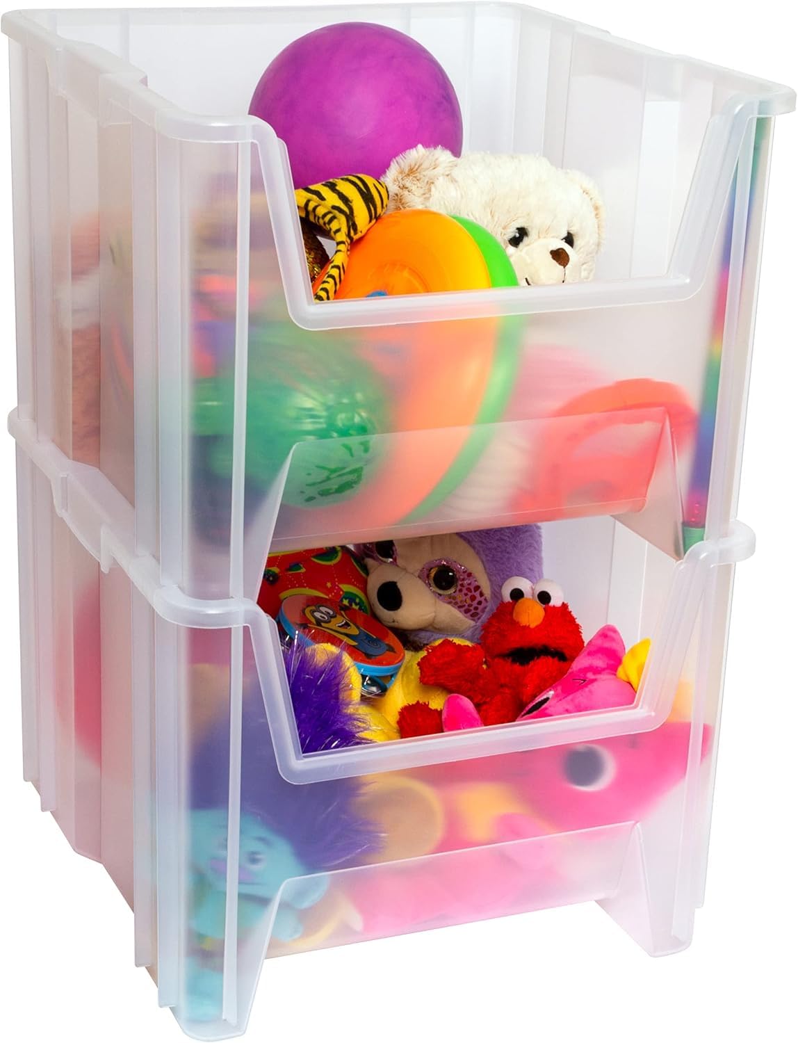 Akro-Mils 13018 Stak-N-Store Stackable Storage Bins, Heavy Duty Garage Storage Containers, Open