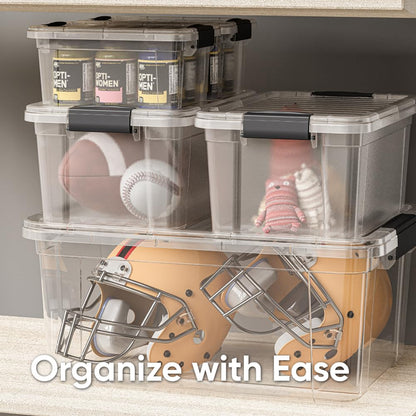 Superio Clear Storage Box with Lid, 22.5 Quart Plastic Container Bins for Organizing, Stackable