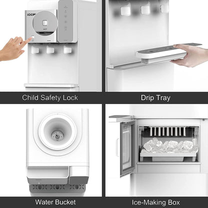 Hot and Cold Water Dispenser with Ice Maker for 5 Gallon Bottle Water Cooler Dispenser Built-in Ice