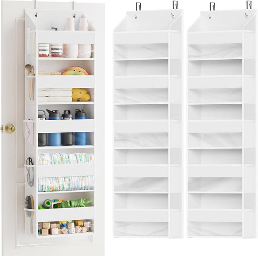 SpaceAid 2 Pack Over The Door Organizer with 5 Large Pockets and 10 Mesh Side Pockets, 5 Layers