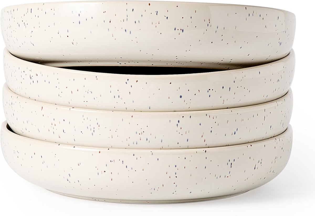 famiware Milkyway 33 oz Bowl Set, Pasta Bowls Set of 4, Salad Bowls, Double Reactive Glaze, Sturdy
