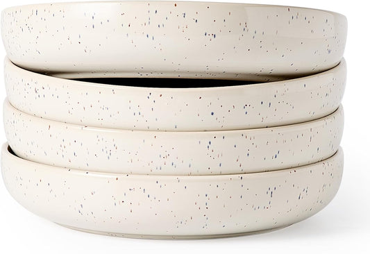famiware Milkyway 33 oz Bowl Set, Pasta Bowls Set of 4, Salad Bowls, Double Reactive Glaze, Sturdy